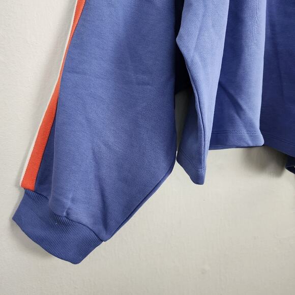 NWT Roxy Bright Lights Crewneck Sweatshirt Large Marlin Cotton Terry Striped - Picture 8 of 13